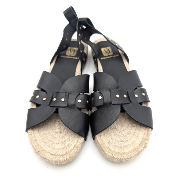 Bruno Magli Perla Ankle Strap Espadrille Sandals Women's Black Size US7 EU37.5 - Picture 2 of 10